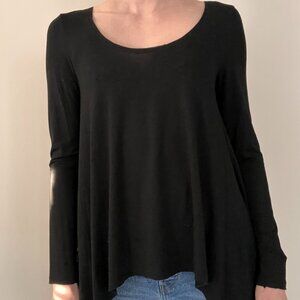 Alice + Olivia Black Asymmetrical Soft Long Sleeve.